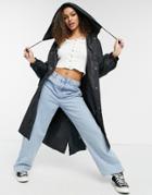 Asos Design Rain Parka In Black