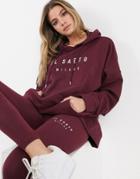 Il Sarto Oversized Hoodie In Burgundy-red