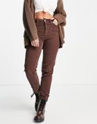 Topshop Cord Mom Jeans In Brown
