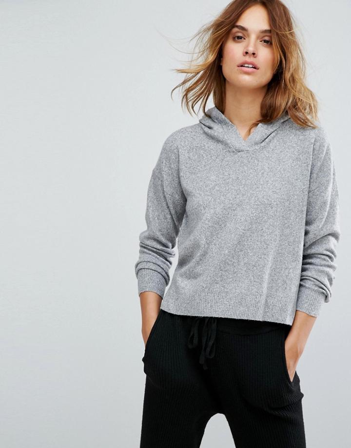 Micha Lounge Cropped Hoodie - Gray