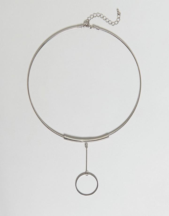 Nylon Geo Structured Necklace - Silver