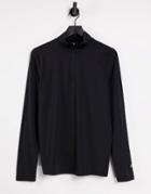 Asos 4505 Muscle Fit Long Sleeve Workout T-shirt With Quarter Zip-black