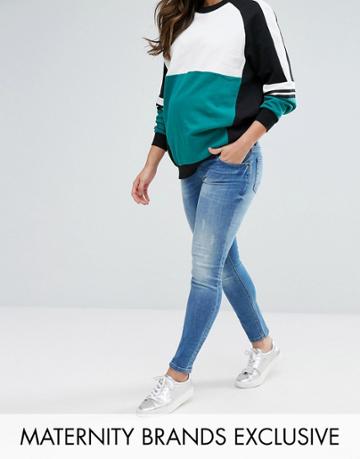 Gebe Maternity Over The Bump Skinny Jean - Blue