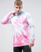 Asos Muscle Fit Hoodie In Tye Dye - Multi