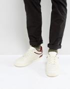 Asos Sneakers In Off White With Burgundy Tape And Split Sole - White