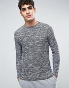 Casual Friday Sweater In Mixed Yarn - Navy