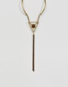 Missguided Pyramid Tassel Necklace - Gold