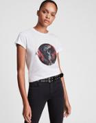 Allsaints Anna Tee With Logo Print In White