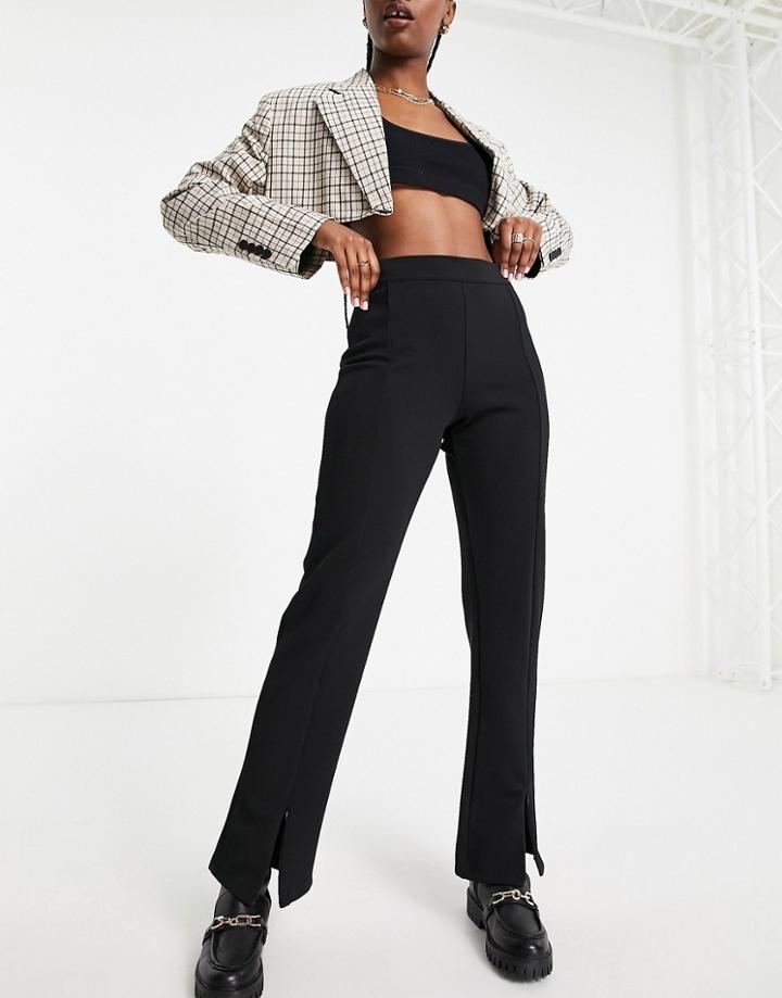 Y.a.s Split Front Pant In Black