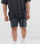 Asos Design Plus Jersey Skinny Shorts With Cargo Pockets In Dark Gray