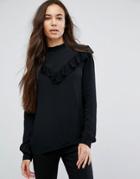 B.young Gothic Frill Blouse - Black