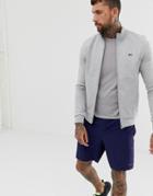 Lacoste Sport Zip Trhough Sweat In Gray