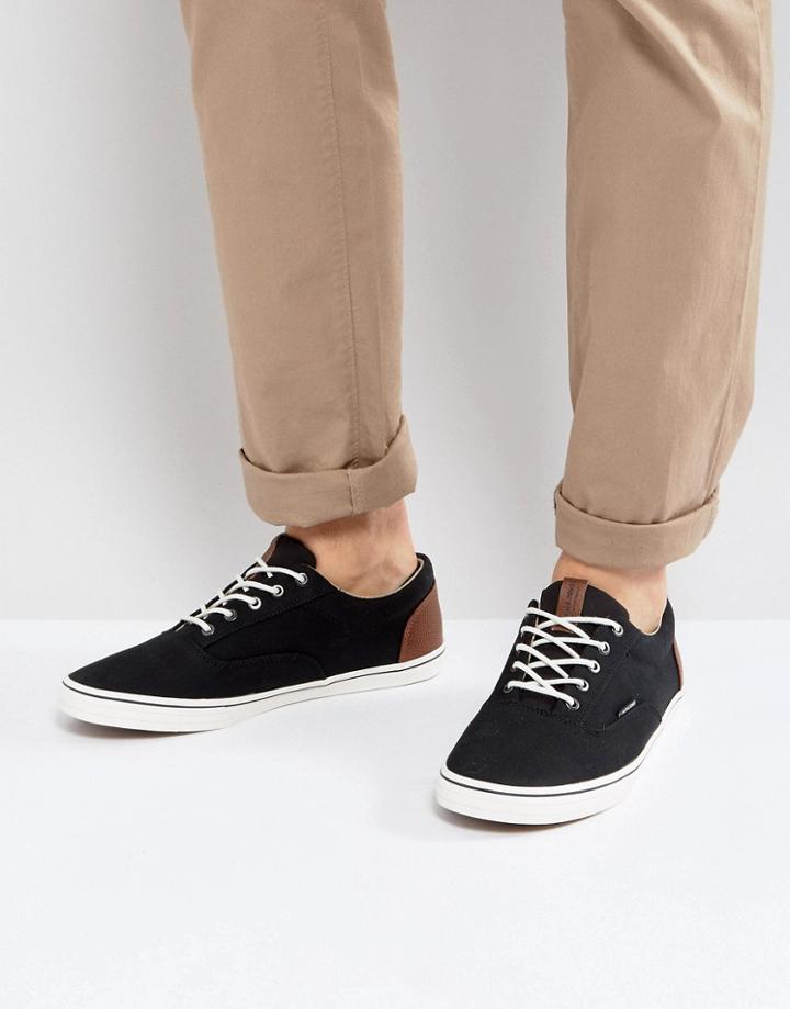 Jack & Jones Vision Mixed Sneakers In Black - Black