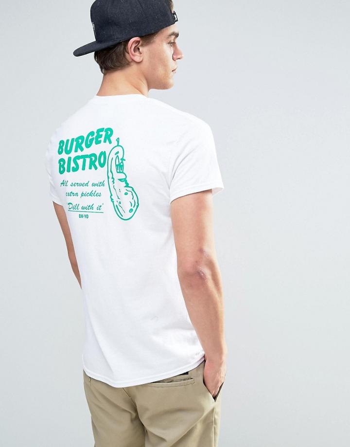 Ok-yo Pickle Back Print T-shirt - White