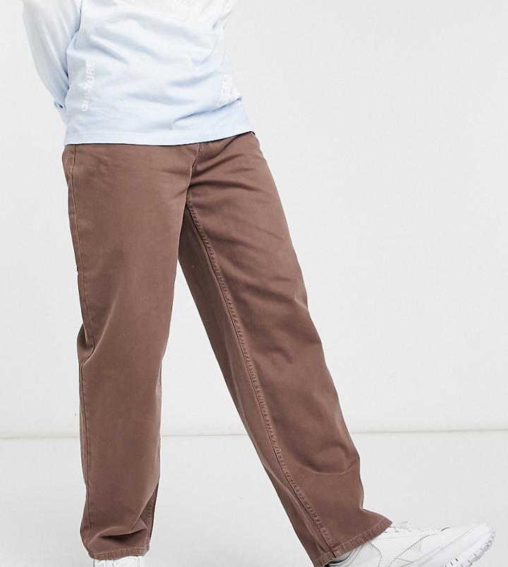 Collusion X014 90s Baggy Jeans In Burnt Brick-brown