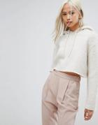 Allsaints Ava Fluffy Cropped Hoodie - Cream