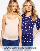 Asos Maternity Nursing Kimono Wrap Top In Spot And Cami 2 Pack - Multi