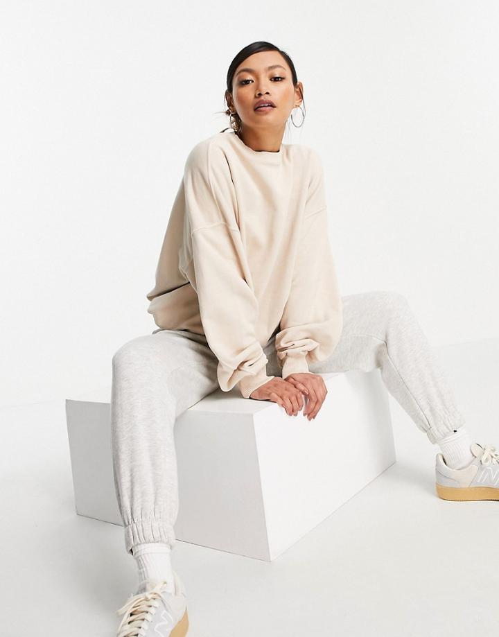 Dr Denim Logo Sweatshirt In Beige-neutral