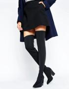 Office Harlow Stretch Heeled Over The Boots - Black