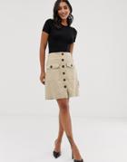 Y.a.s Button Down Skirt - Beige