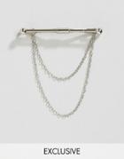 Reclaimed Vintage Chain Collar Bar In Silver - Silver