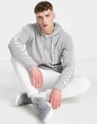 Hummel Classic Chevron Zip Hoodie In Gray-grey