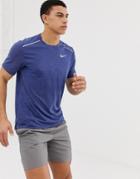Nike Running Breathe Rise T-shirt In Gray