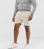 D-struct Jersey Logo Shorts-stone