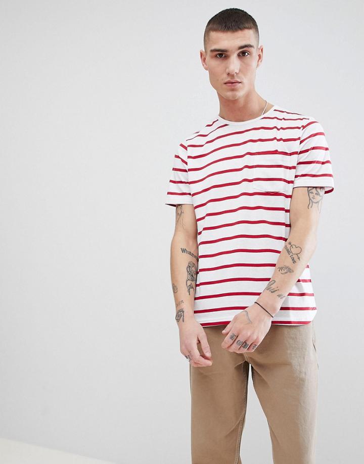 Another Influence Fitted Stretch Curved Hem T-shirt - Red