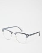 Jeepers Peepers Retro Clear Lens Glasses In Gray - Gray