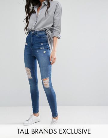 Waven Tall Anika Distressed Skinny Jean - Blue