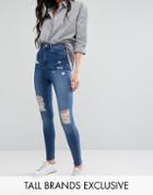 Waven Tall Anika Distressed Skinny Jean - Blue