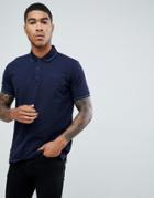 Hugo Daruso Tipped Pique Polo In Navy - Navy