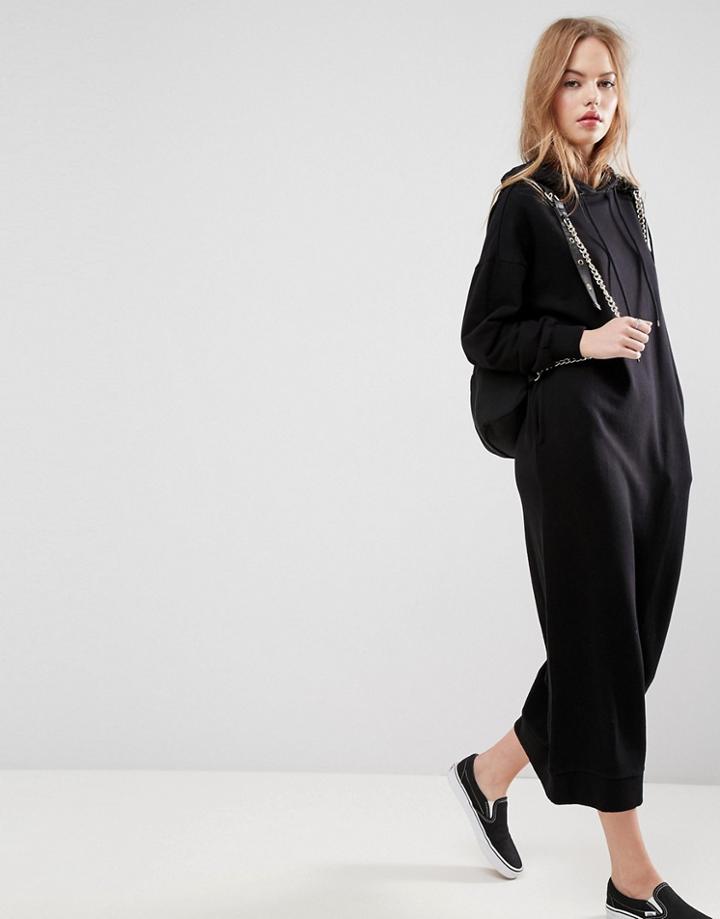 Asos Maxi Hoody Dress - Black