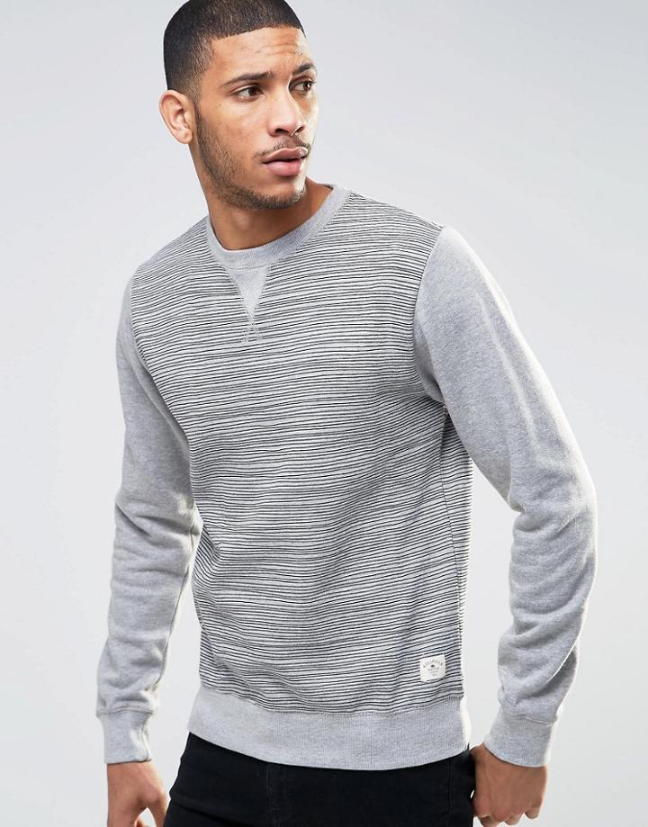 Bellfield Lined Print Sweatshirt - Gray