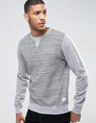 Bellfield Lined Print Sweatshirt - Gray