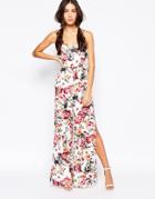 Daisy Street Jumpsuit In Floral Print - White Floral