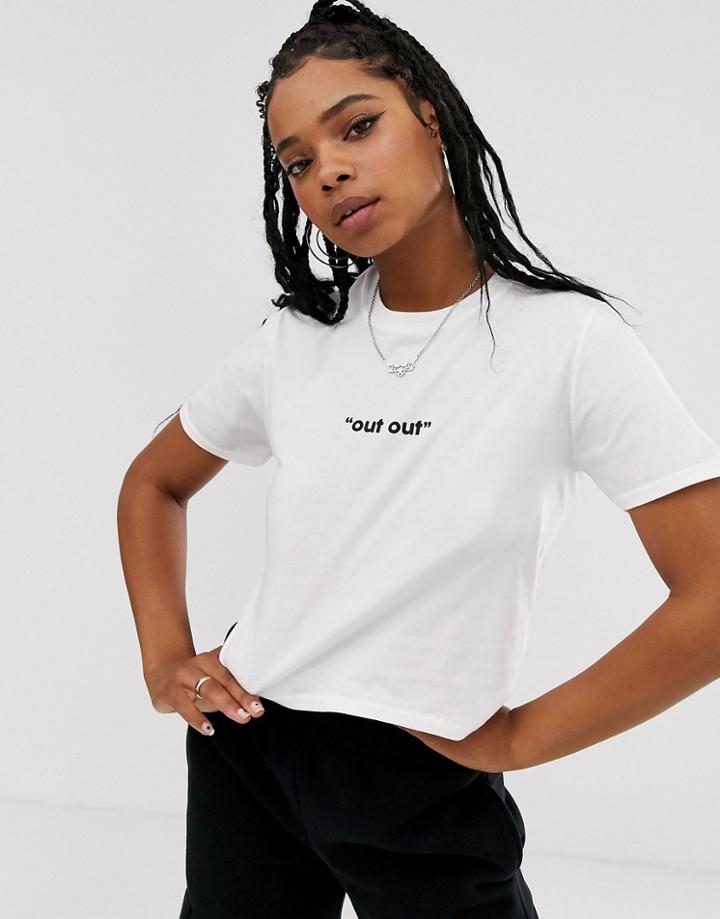 Adolescent Clothing Out Out Cropped T-shirt-white