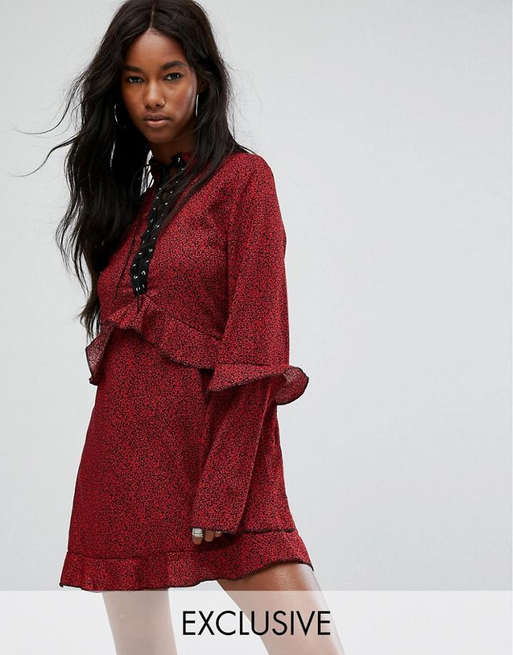 Milk It Vintage Lace Up Dress - Multi