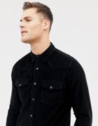 Burton Menswear Cord Shirt In Black - Black