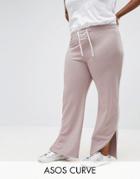 Asos Curve Lace Up Track Pants - Gray