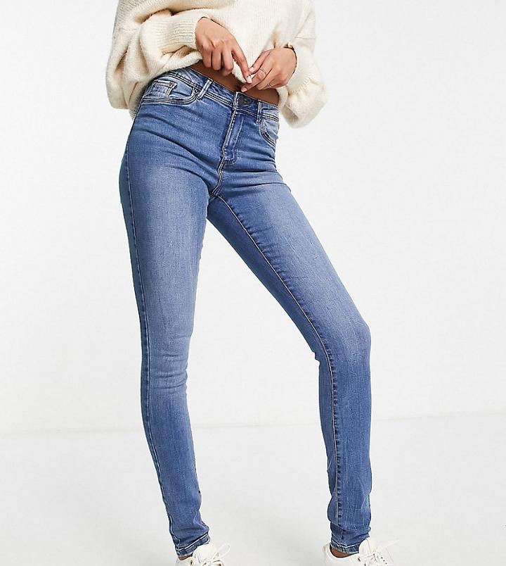 Vero Moda Tall Tanya Skinny Jeans In Mid Blue