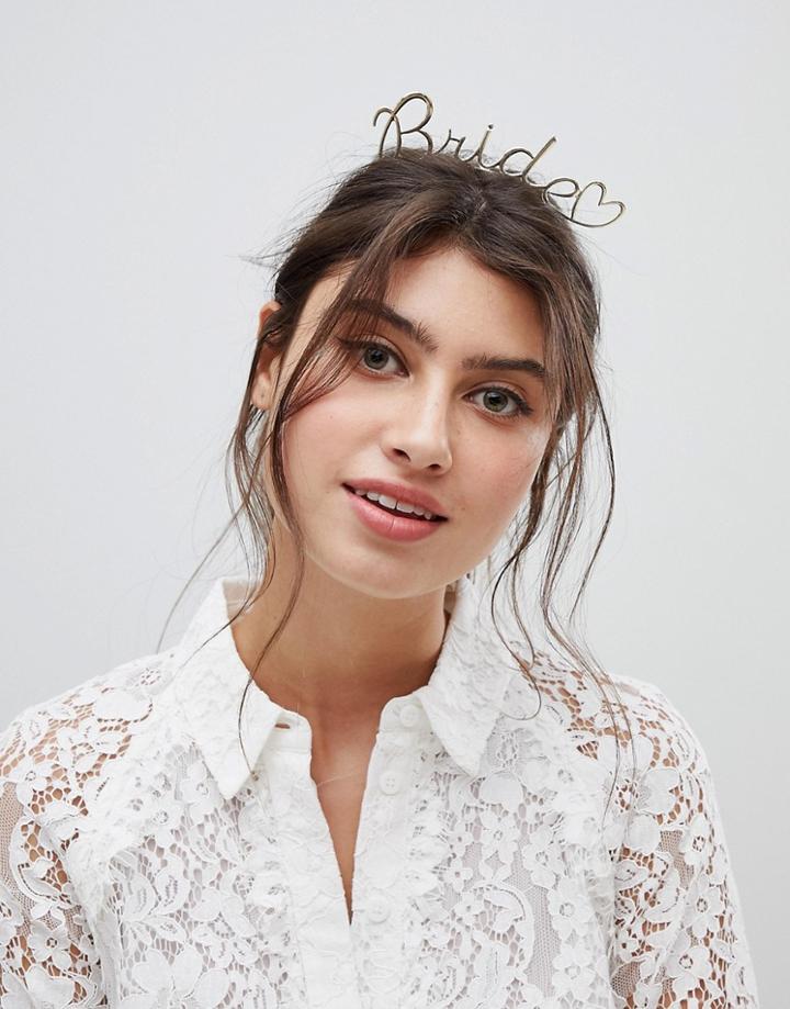 Asos Design Hen Bride Headband - Gold