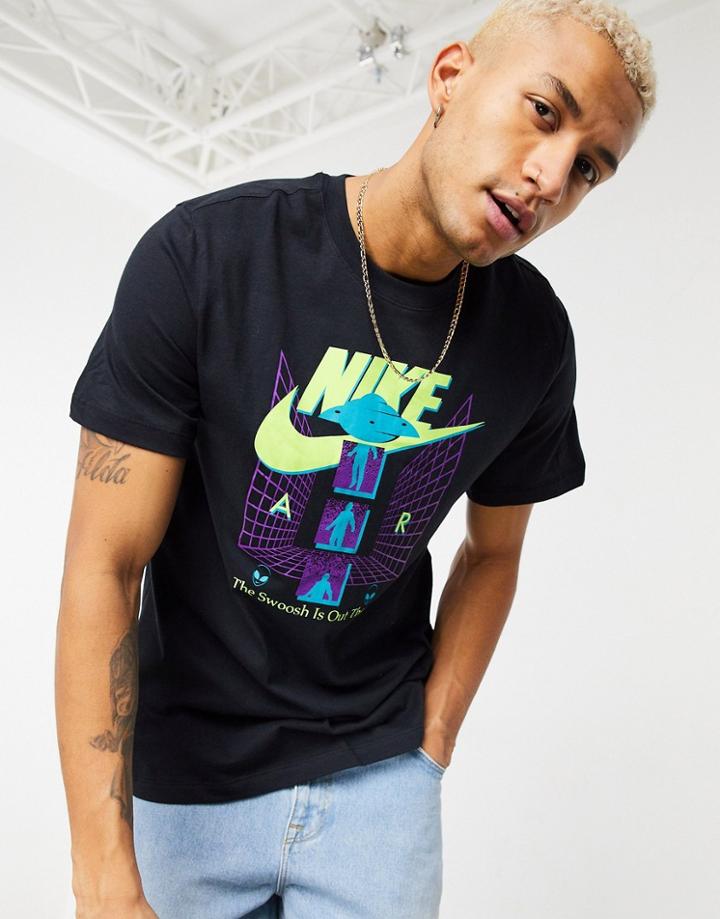 Nike Air Alien Abduction T-shirt In Black