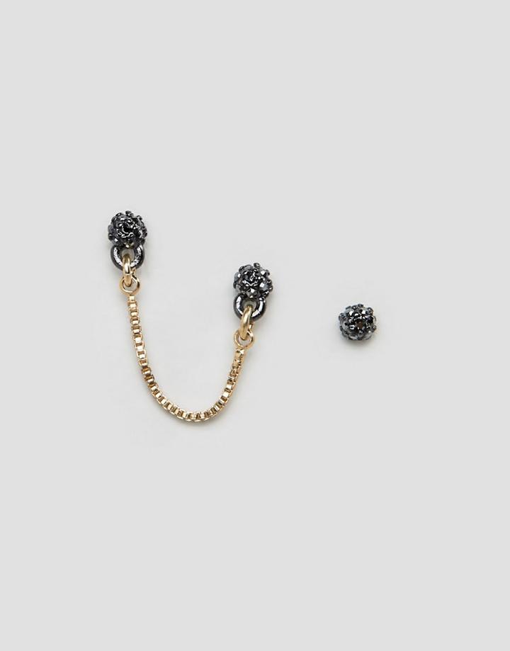 Pilgrim Gold Plated Mismatched Earrings With Stud And Drop - Gold