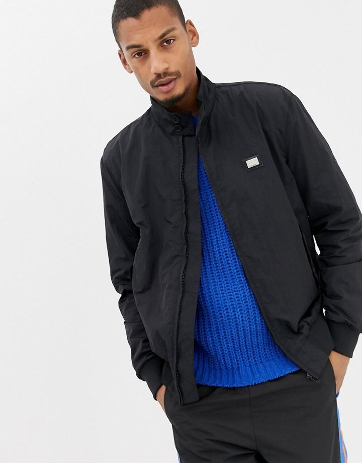Love Moschino Chest Placket Bomber Jacket - Black
