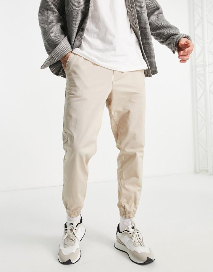 Jack & Jones Intelligence Cuffed Pants In Sand-neutral