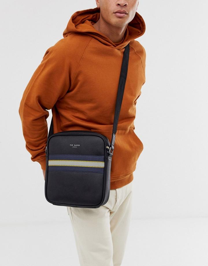 Ted Baker Neeve Webbing Flight Bag In Black - Black