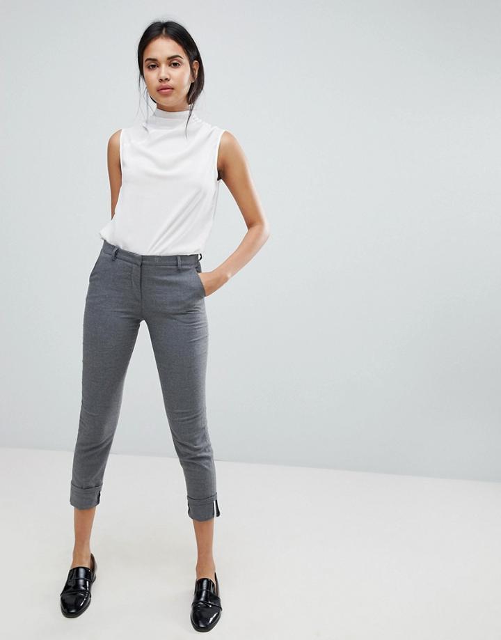Sisley Smart Turn Up Pants - Gray
