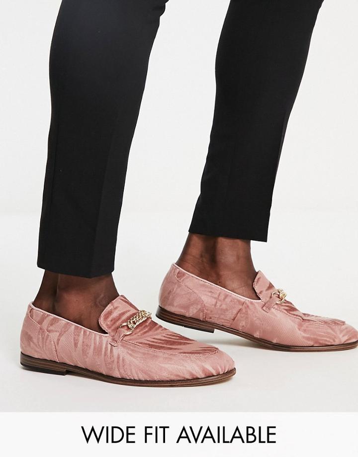 Asos Design Loafers In Pink Velvet